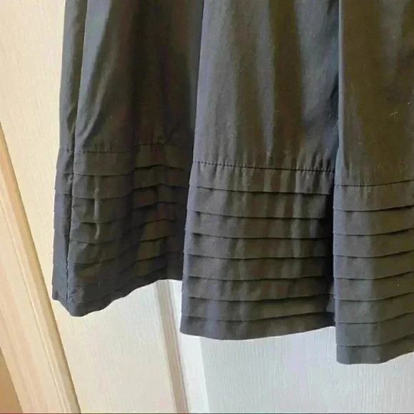Vintage Alfred Sung Pleated A-Line Skirt 100% Cotton  Lined Black Size 4 - Picture 6 of 15